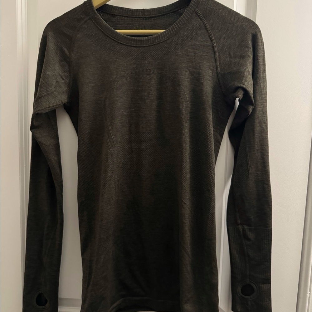 Lululemon Seamless Long Sleeve Top — Dark Olive